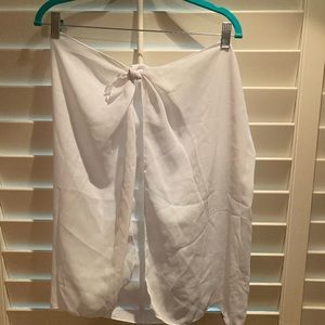 White sarong bathing suit coverup